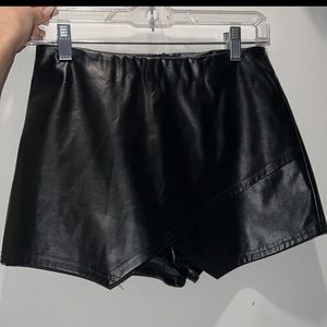 leather skort